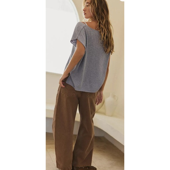 FP Beach Marina Del Sol Sweater Top Cream small oversized boho Beach Preppy Knit - Picture 10 of 12